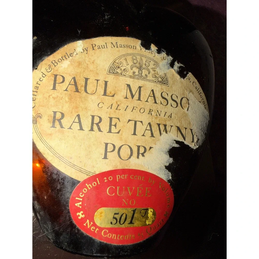 Vintage Paul Masson Heart Shaped Bottle Amber Glass Rare Tawny Port Cuvée 5017